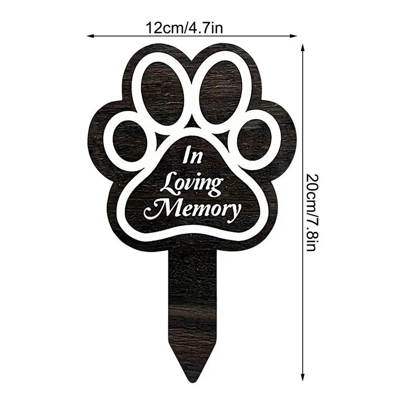 1Pc Dog Claw Shaped Pet Memorial Graves Markers Dog Cemetery Garden Stake Memorial Yard Decorations Pet Loss Outdoor Plaques