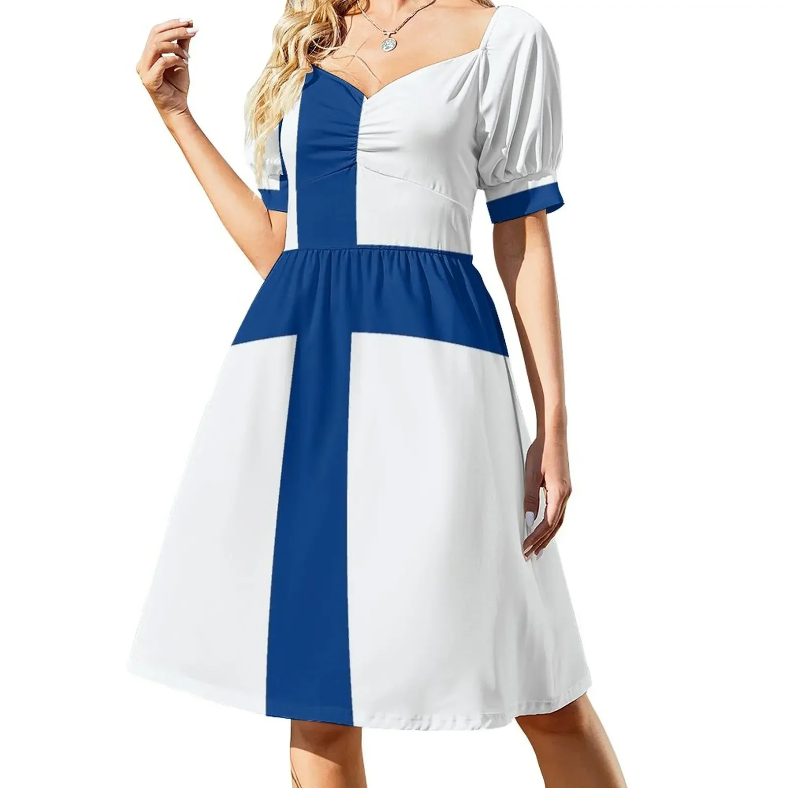 

Finnish of Flag of Finland Sleeveless Dress Women's clothing Bridesmaid dress woman Dress