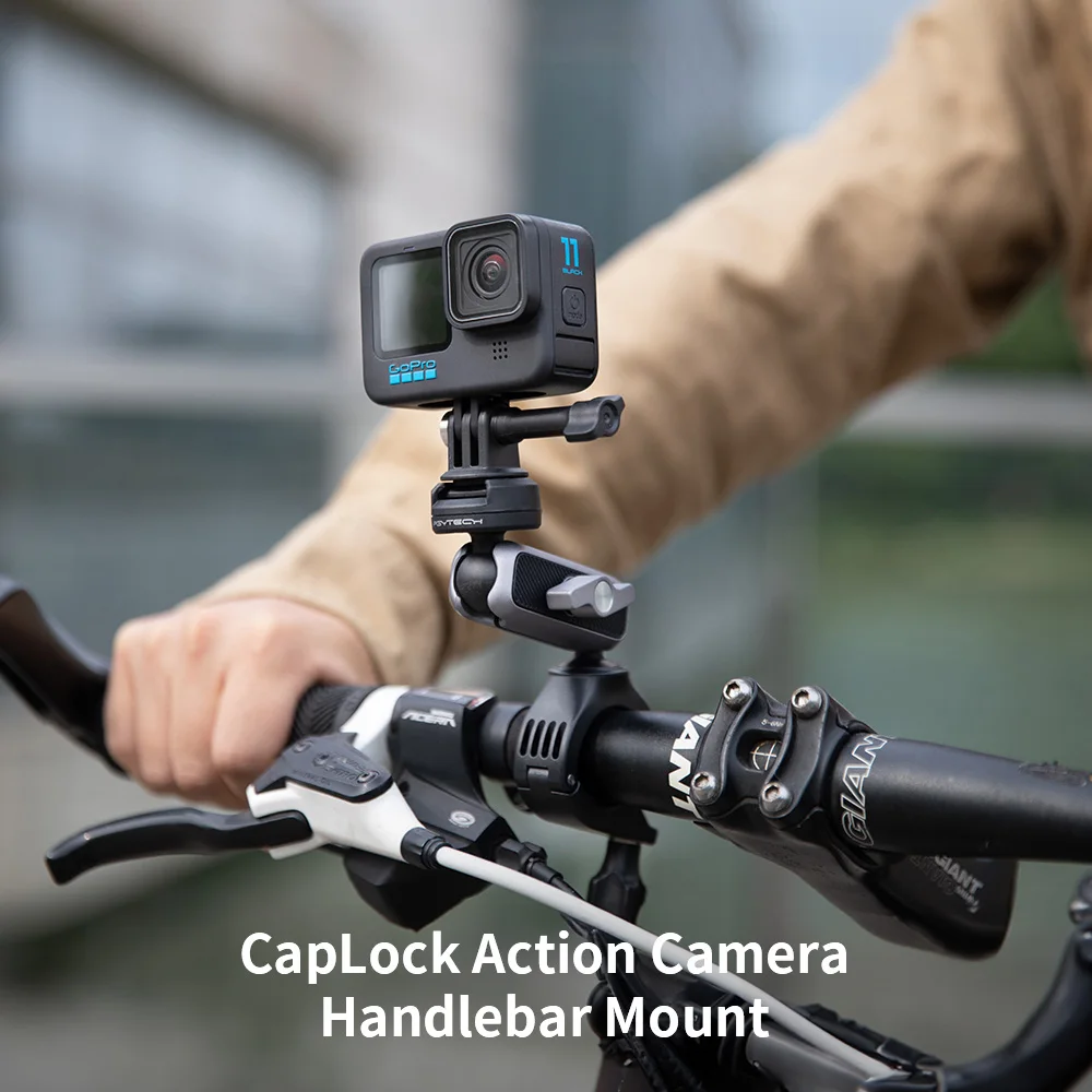 PGYTECH CapLock Bike Motorcycle Handlebar Mount Riding Bracket For DJI OSMO Action 4/3/2, POCKET 3 ,Gopro Hero 12/11/10/9