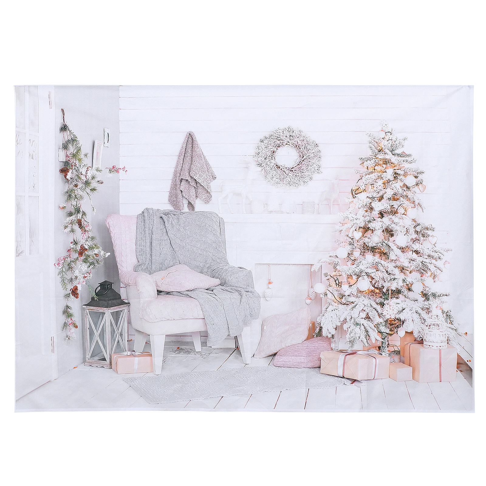 

Christmas Backdrop Xmas Decoration Photography Background Cloth Wrinkle Free Foldable Reusable Wall Hanging Tapestry Beach Towel