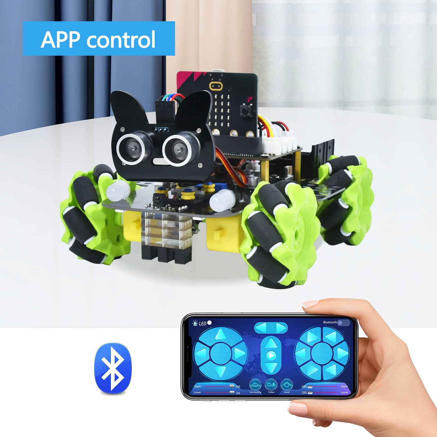 Keyestudio 4WD Microbit V2 Robot Car Kit Mecanum Smart Robot For micro:bit Robot Kit STEM Robot Car Python Programming Robot Kit