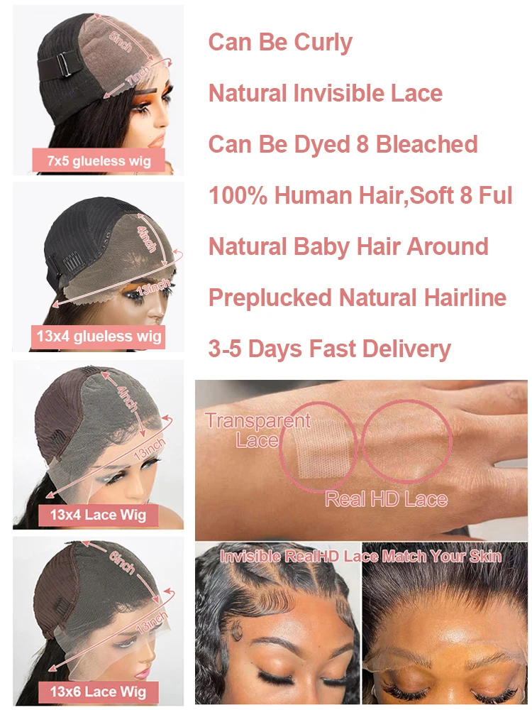 Water Wave Glueless Wig Wear and Go Deep Wave 13x4 13x6 Hd Lace Front Human Hair Wig 250% Curly Human Hair Wigs 7x5 Closure Wig image 6