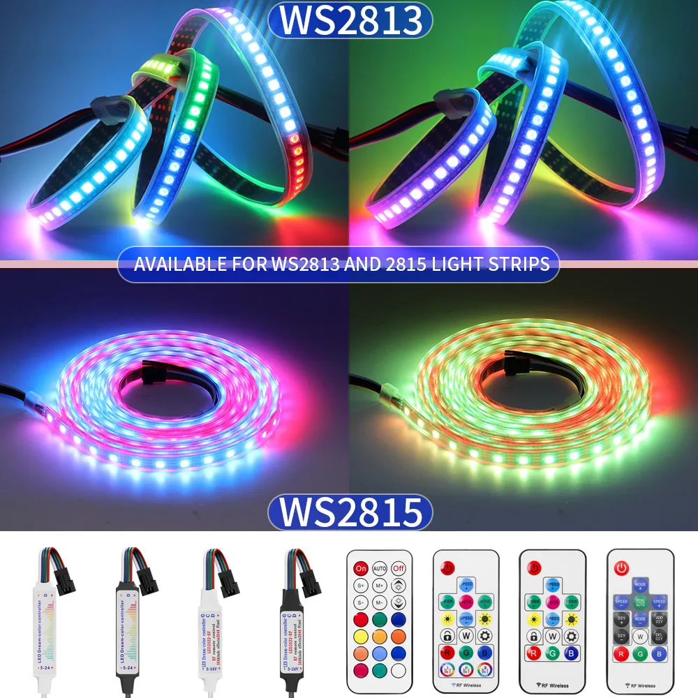 WS2813 WS2815 Led Controller for Pixel LED Strip Light 14/17/21Keys MINI Led Tape Remote Controlle DC/USB DC5-24V