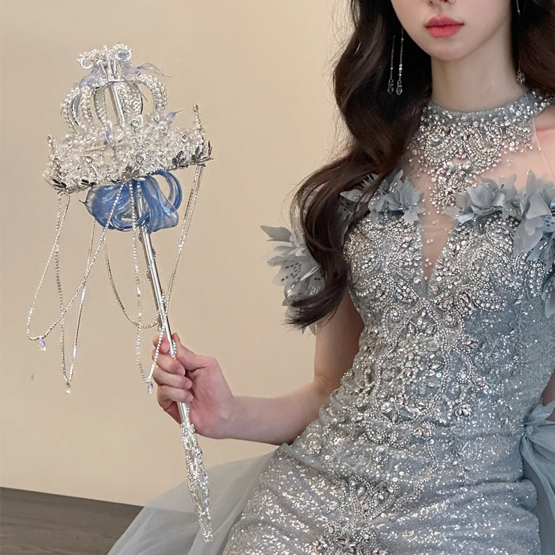 Buquê de noiva com cetro azul