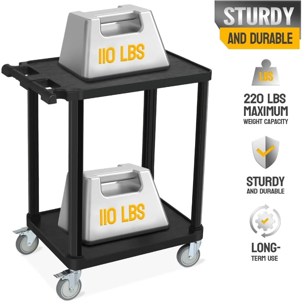 عربة المرافق التجارية ذات العجلات الدوارة، ومقبض متعدد الوظائف، وسعة كبيرة، ونظام الفرامل للاستخدام في الخدمة #4