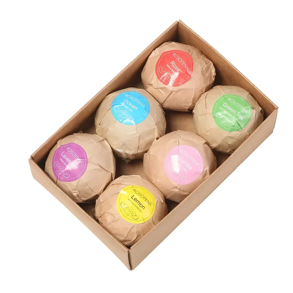 6pcs Skin Whitening Bath Salt Body Moisturizing Bombs Ball Natural Bubble Bath Salt Ball Gift Set Spa Bath Bomb