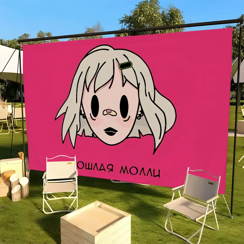 P-Poshlaya Molly Band Flag For Picnic Party Camping Banner Outdoor Atmosphere Cloth