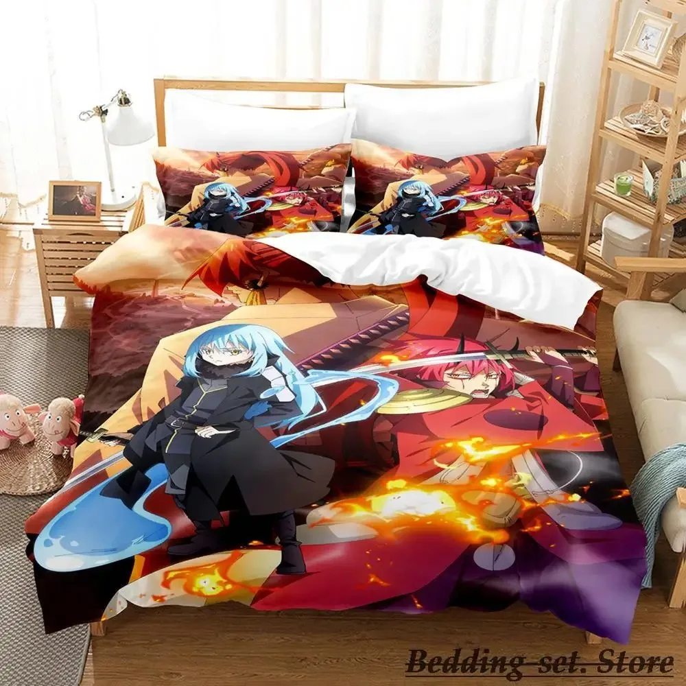 Time I Got Reincarnated As A Slime Bedding Set Single Twin Full Queen King Size Bed Set Adult Kid Bedroom Duvetcover Sets Anime