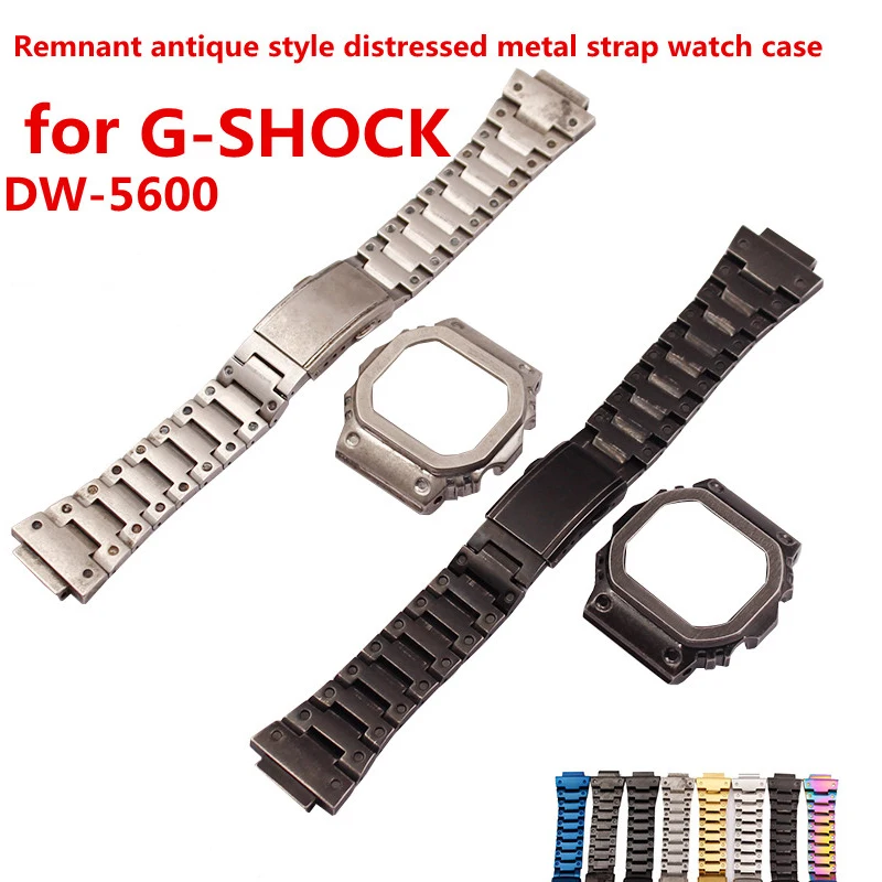 stainless steel metal case strap for DW-5600 GW-5035 GW-B5600 DW-5600E DW-5600 DW-5600HR DW-5600LUC-1 GW-5000 GWX-5600