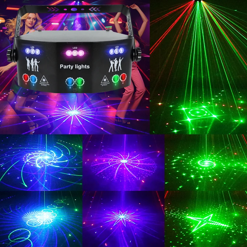 Laser Projector Strobe Light Halloween Applicable To Party Accessories Led Projecto Karaoke Portable Console UV Purple Ligh