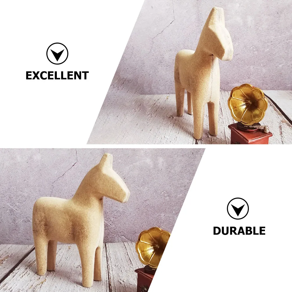 

1pc Wooden Animal Figurines Unfinished DIY Craft Horse Decor Kids Toy Eco Friendly Natural Gentle Nordic Style