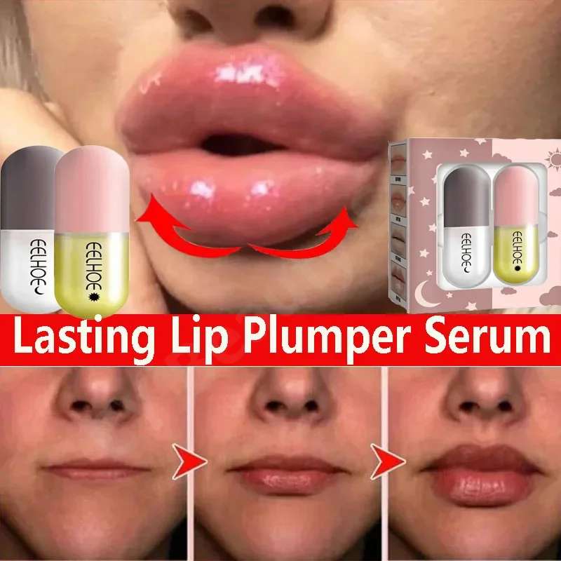 Dauerhaftes, pralleres Lippenserum, erhöht die Elastizität der Lippen, sofortige, voluminöse Öle, reduziert feine Linien, feuchtigkeitsspendend, nährt, sexy Lippenpflege