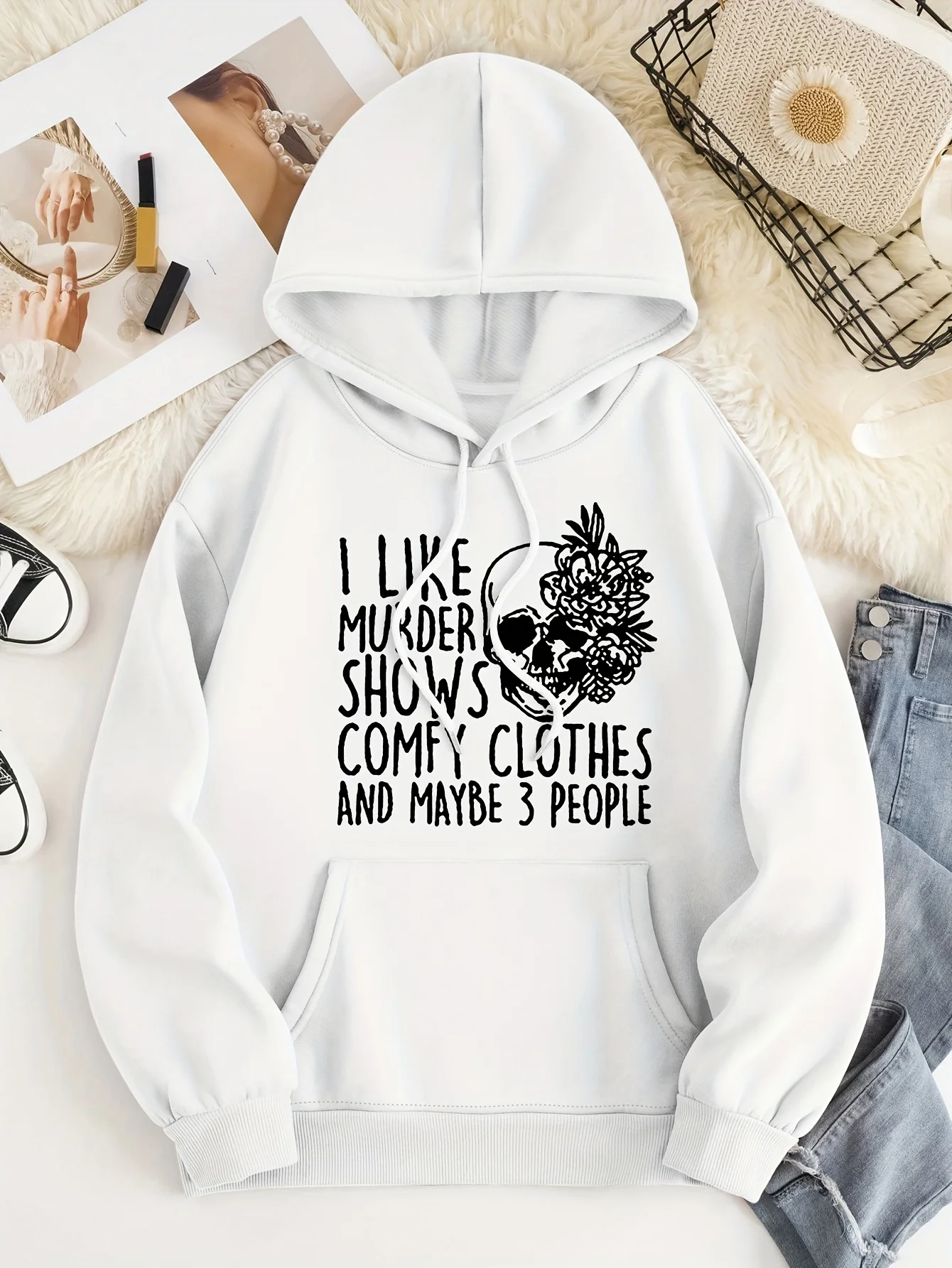 

Skull Graphic Printing Autumn and Winter Pure Cotton Men's and Women's Hoodies Outdoor Street Sports Training Brand Trendy