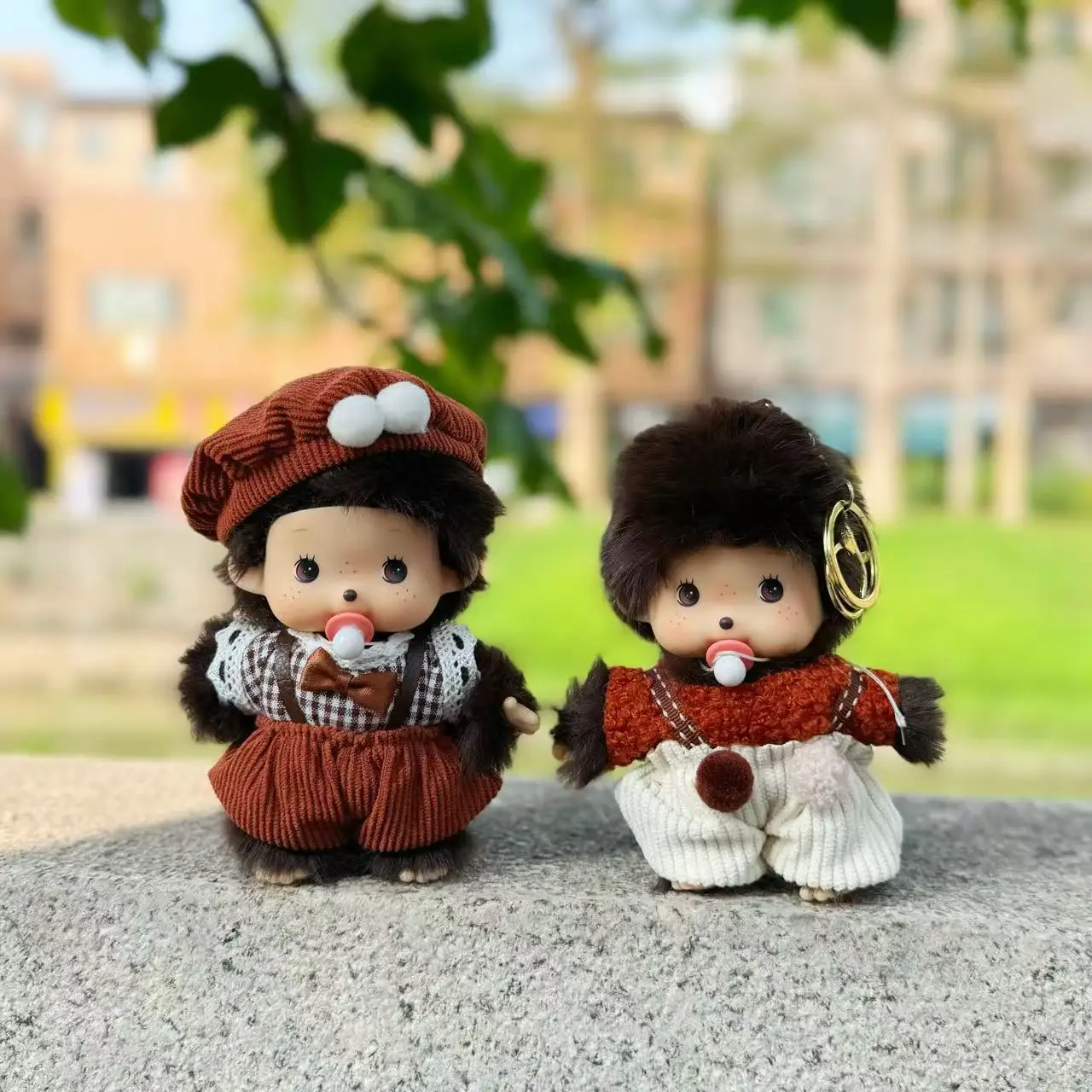 Cute ‌Monchhichi Keychain Kawaii Keychains for Bags Monchhichi Doll Hanging Pendants Children's Day Birthday Gift