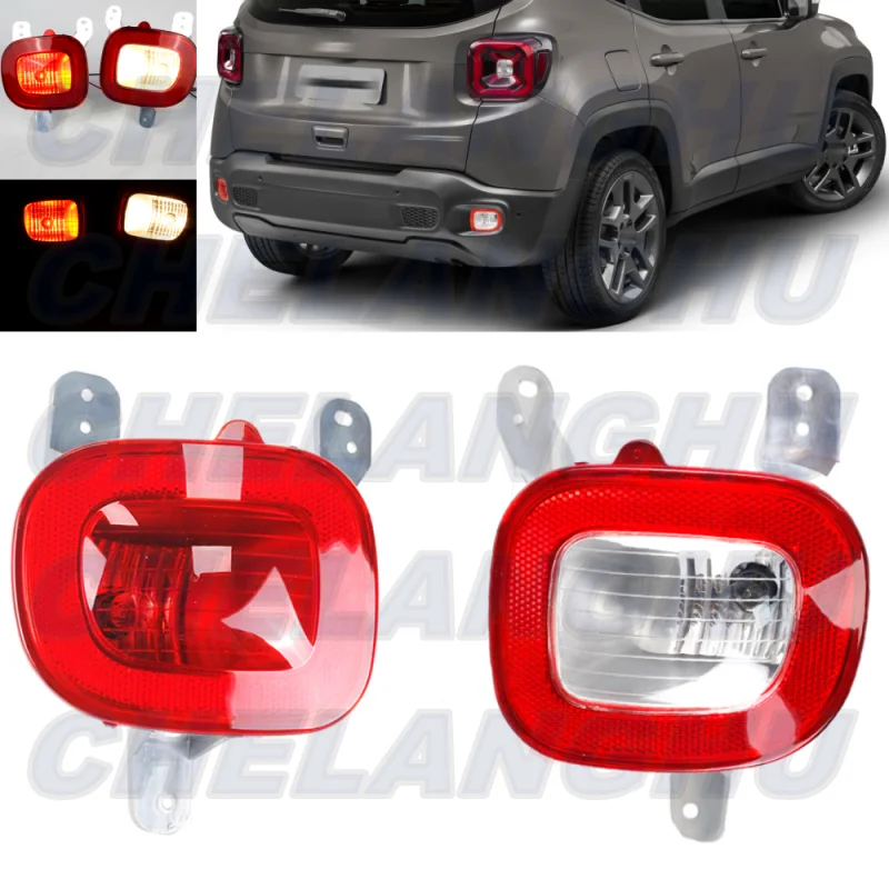 

For Jeep Renegade 2015 2016 2017 2018 Pair Left+Right Side Rear Bumper Reflector Light Lamp 68255513AA 68255514AA