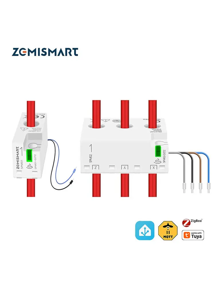 Smart Mini 63A Energiemonitor Kwh Stroomverbruiksmeter Werkt met Tuya Zigbee Hub Zigbee2MQTT Home Assistant - afbeelding 2