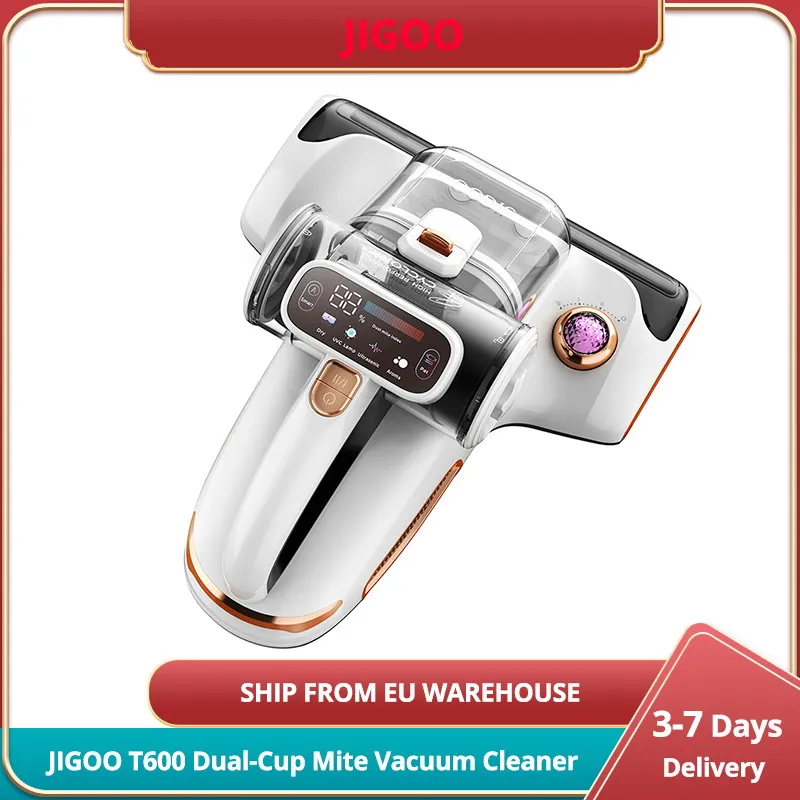 JIGOO T600 aspirapolvere antiacaro per materasso con luce UV 700W 15kpa cimici del letto elimina 99.9% LED 72dB Design silenzioso
