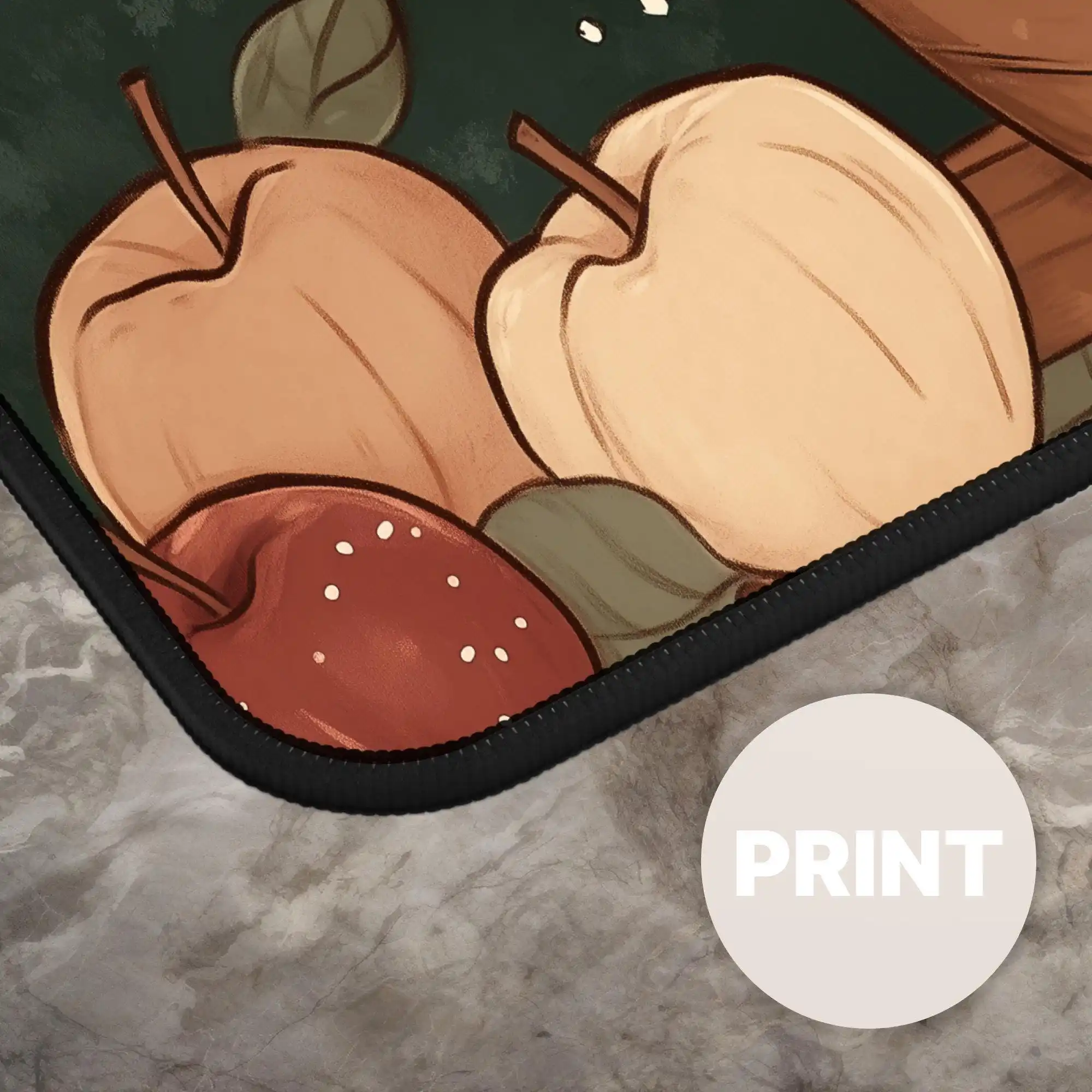 Cottagecore Fantasy Apples Desk Mat Fall Rustic Charm with Autumn Leaves Nature Inspired Design Cottage Dark Academia Mouse Pad