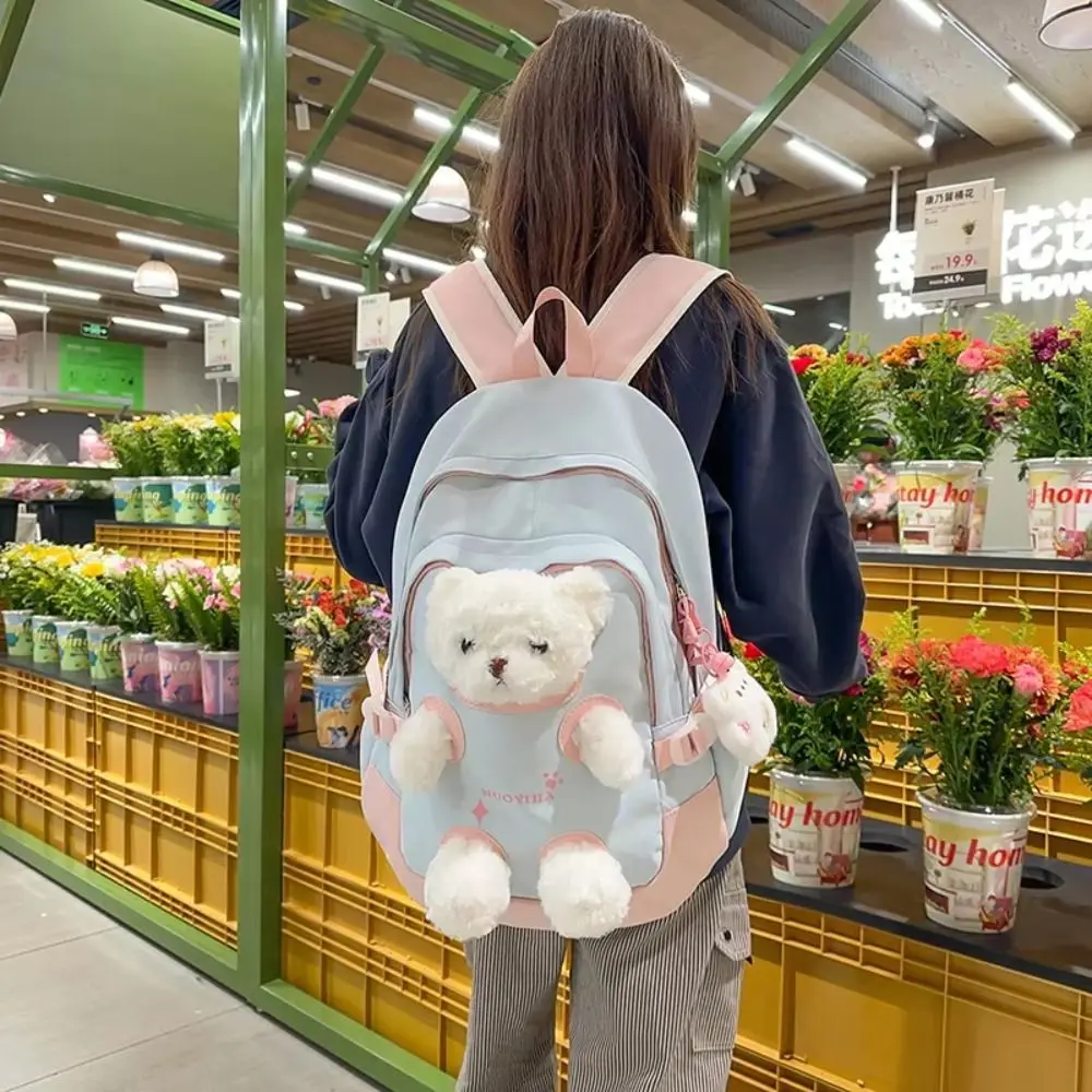 Kawaii Süßer Bärenrucksack Niedlicher Bären-Schulrucksack Große Kapazität Leichter Niedlicher Schulrucksack für Teenager-Mädchen – Detail 10