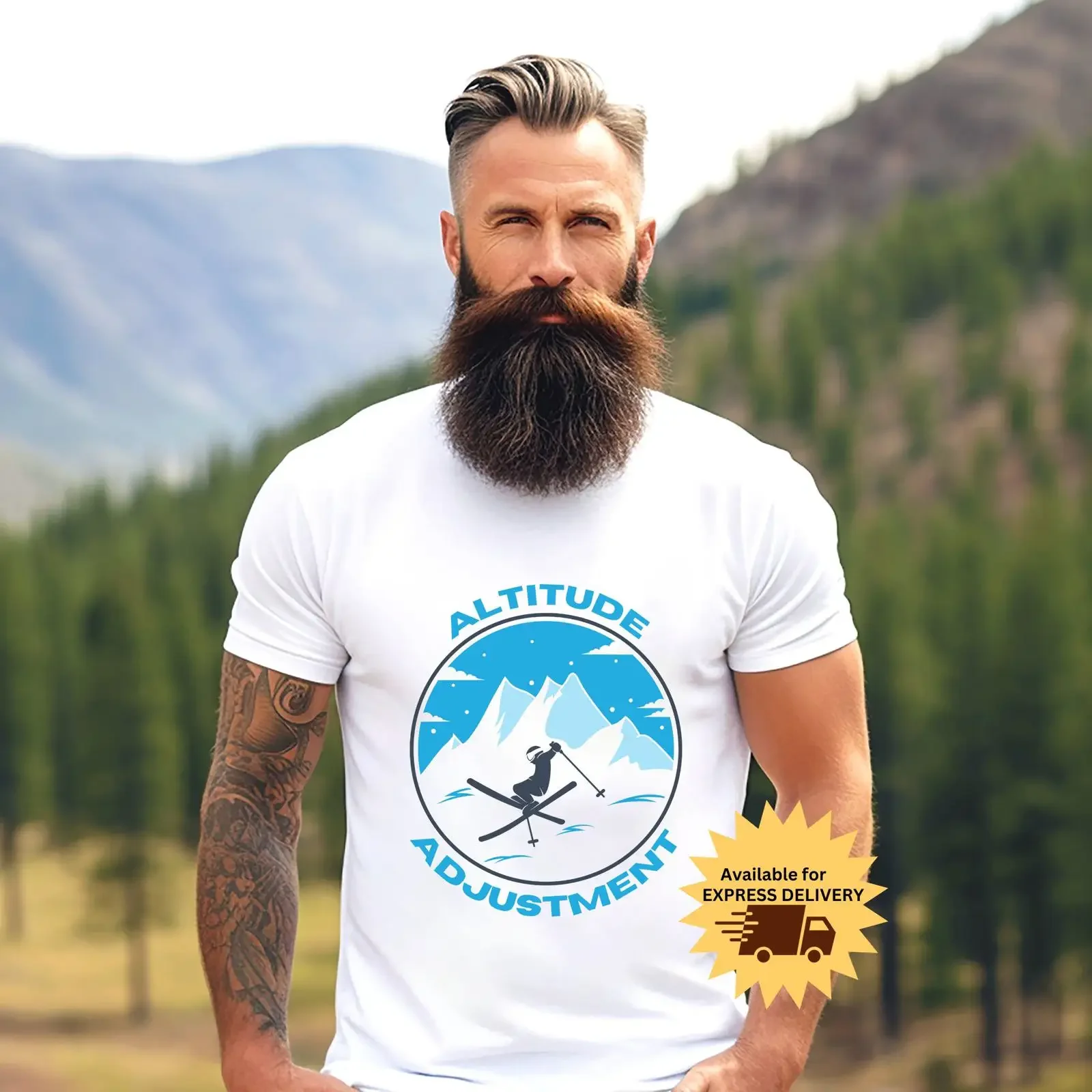 Express Ship Available Altitude Adjustment Ski Skiing T Shirt Jersey  vintage Washed Slightly graphic Stylish Stretched fashion