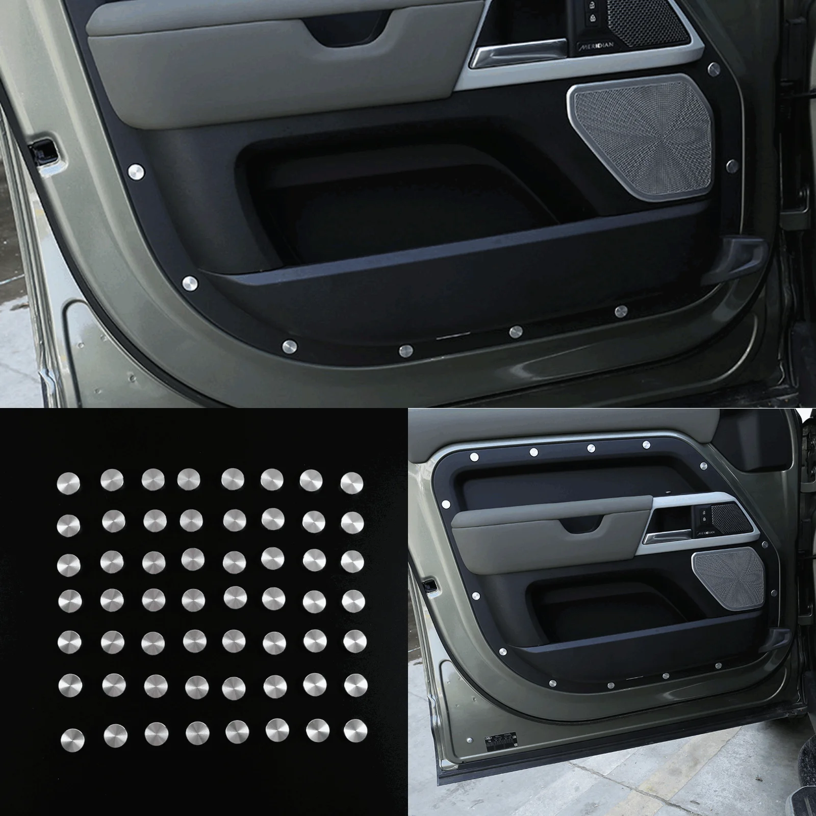 56PCS Car Door Screw Protection Cover Trim Frame For Land Rover Defender 110 2020 2021 2022