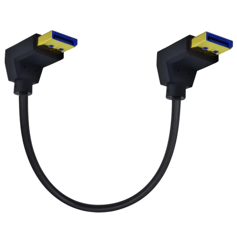 Cable DisplayPort 1,4 de ángulo arriba y abajo de 90 grados, extensión DP macho a macho, 0,3 M, 30cm, 8K/60Hz, compatible con 1,4 V