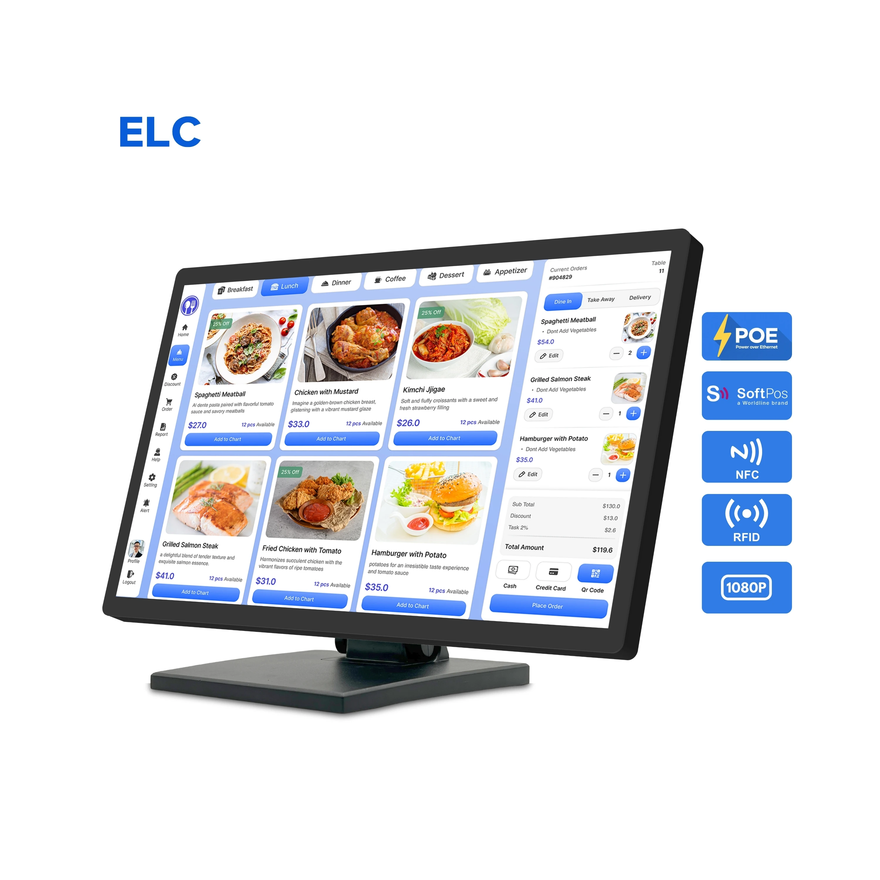 Android 11 Desktop Tablet POS System Self-Service Kiosk With Touch Screen AI Computing Power Tablet PC