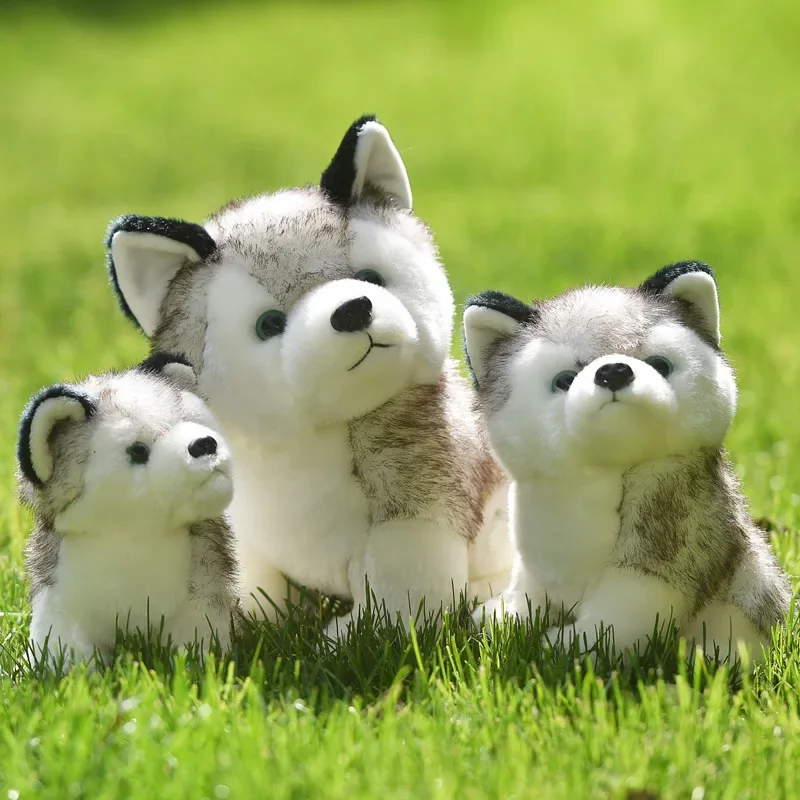 Realistic Husky Dog Stuffed Toys Plush Animals Toys Soft Kawaii Wolf Pet Doll Easter Gift Children Soft Kawaii Wolf Pet DollToys