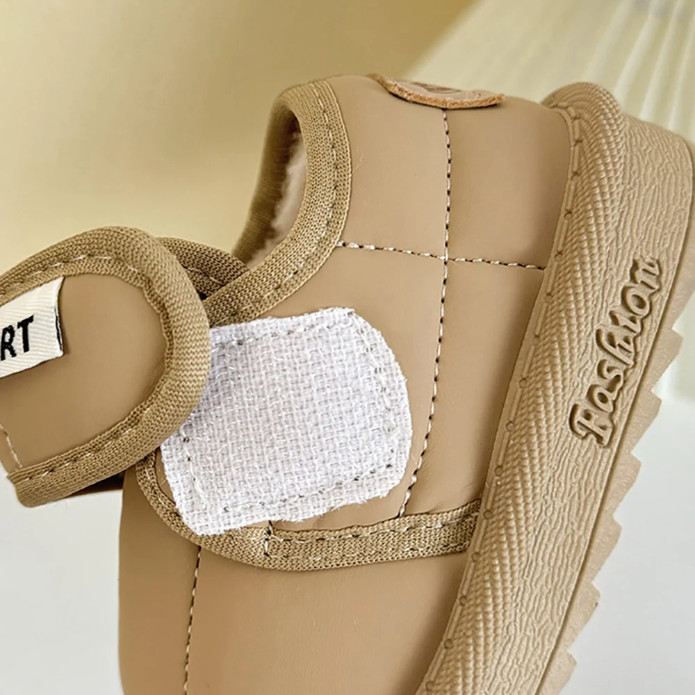 الشتاء الثلوج الأحذية للأطفال سميكة الدافئة الصبي الفتاة أفخم الأحذية المضادة للانزلاق طفل دافئ مبطن أحذية للأطفال أحذية قطنية #4