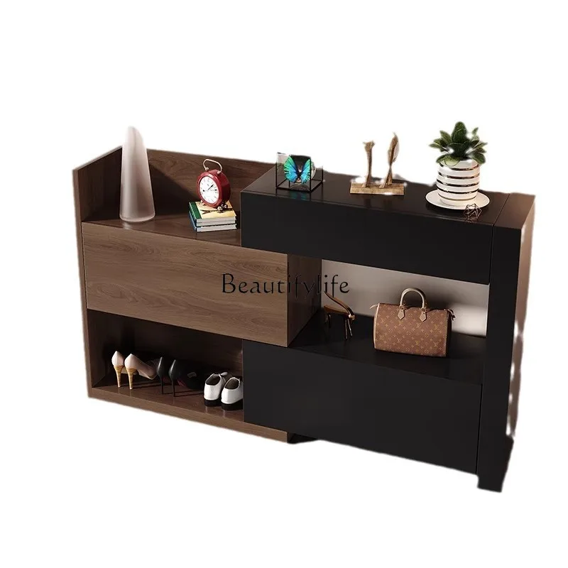 

*Medieval style entrance storage locker Simple modern tipping bucket multi-layer locker