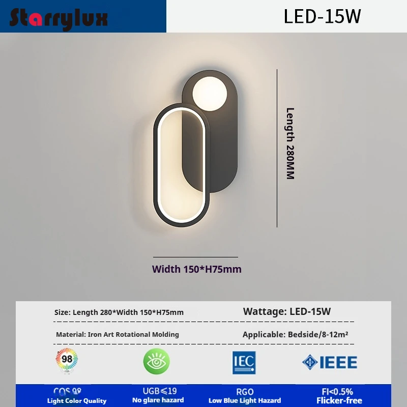 Eye Protection Wall Lamps, Dimmable Bedroom Night Lights, Modern LED Light for Room Decor