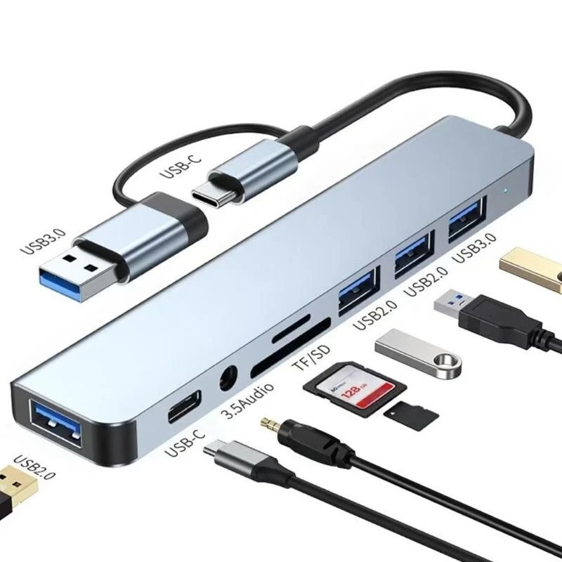 F68B USB C+USB3.0 HUB 8 PORT MULTIPORTE USB SPLITTE