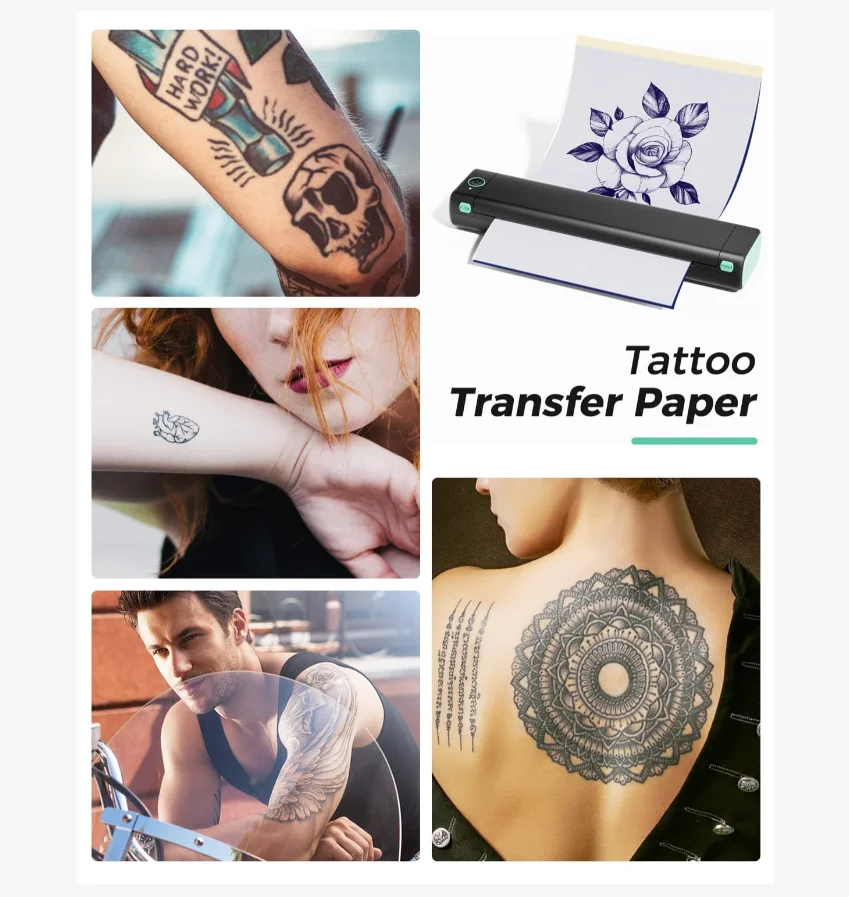 Phomemo M08F A4 Tattoo Stencils Thermal Printer Wireless Thermal Copier Machine Can Customized Logo Carbon Tape Transfer Machine