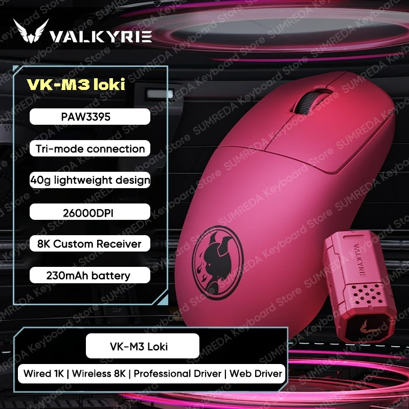 VALKYRIE VK M3 Lite M3 PRO Wireless Gaming Mouse PAW3950 8K