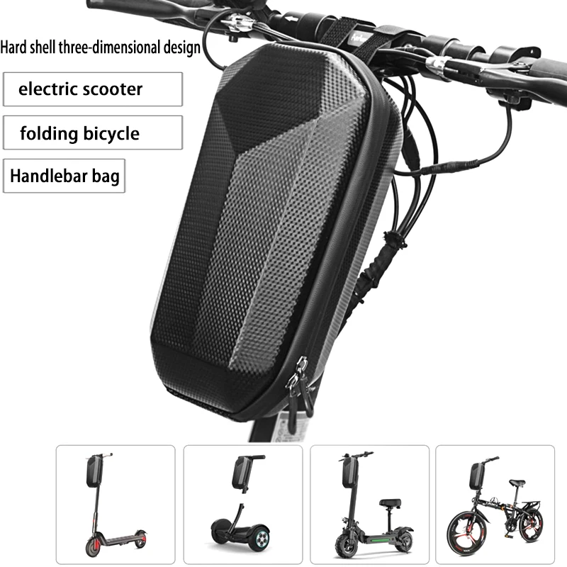 

Weatherproof Storage Bag for Electric Scooters and Bikes; Large Capacity Front Handlebar Bag