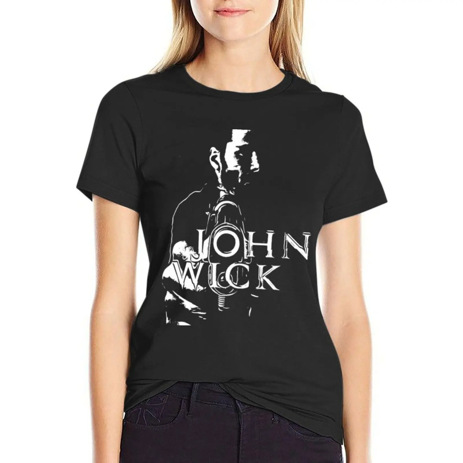 John Wick Art T-Shirt vintage sports fans oversized plus size t shirts for Women loose fit