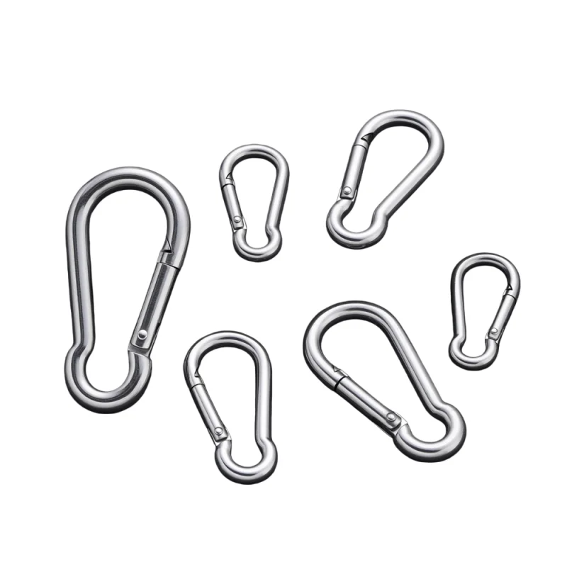2Pcs Stainless Steel Spring Hook Quick Link Spring Snap Carabiner 40/60/70mm Lock Ring Hook Climbing Safety Buckle view 5