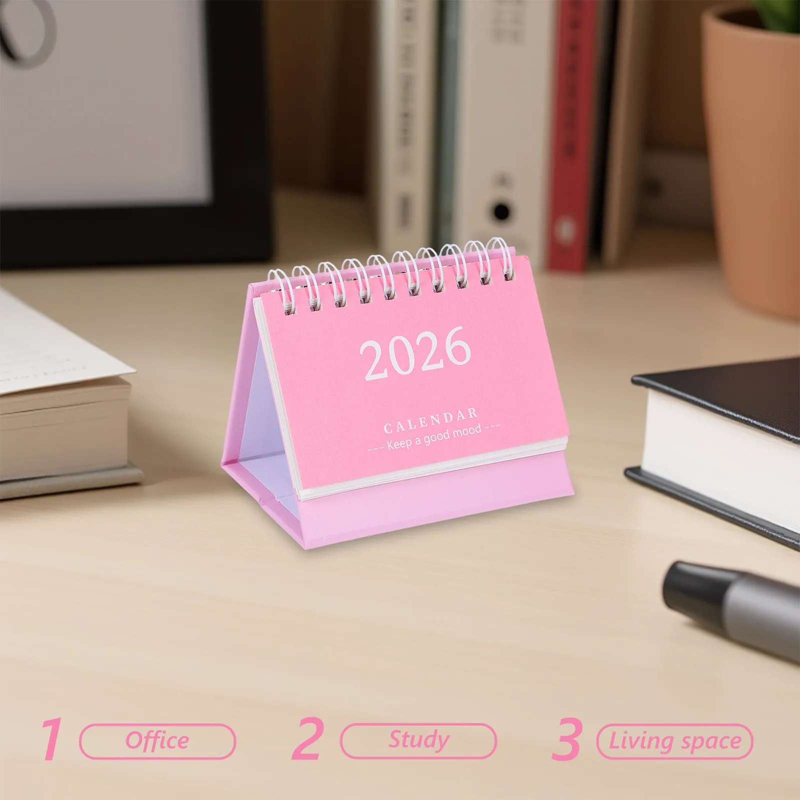 

2026 Daily Desk Calendar Mini Standing Flip Planner Compact Table Calendar Thick Paper Writing Friendly Minimalist Decor Office