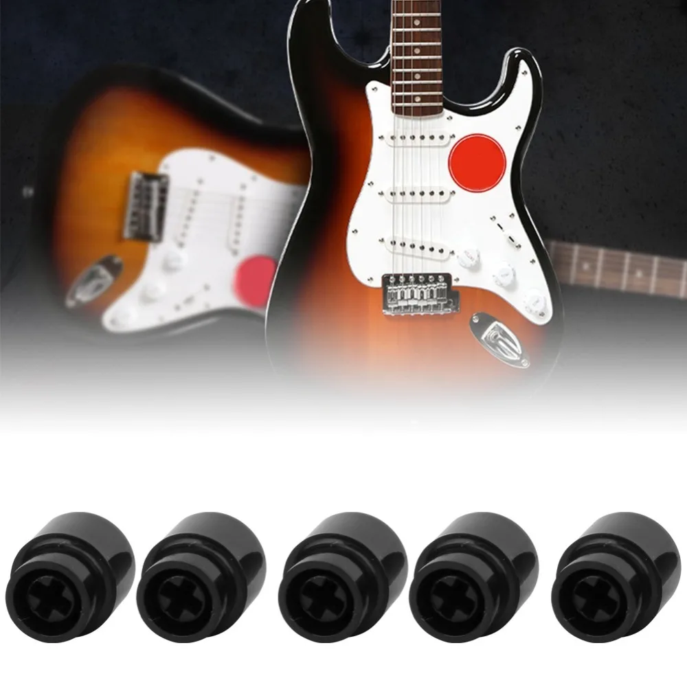 10pcs Durable Black/White Electric Guitar Knob Unthreaded Design Easy Install Guitar Part Accessory Knob Cap Electric Guitar