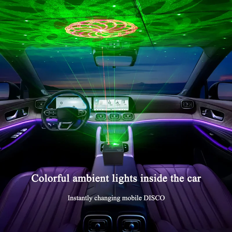Rechargeable Battery R&G Laser Projector Disco DJ Light 64 Patterns Dance Bar Party Car Effect Christmas Decorate Stage Lamp E01