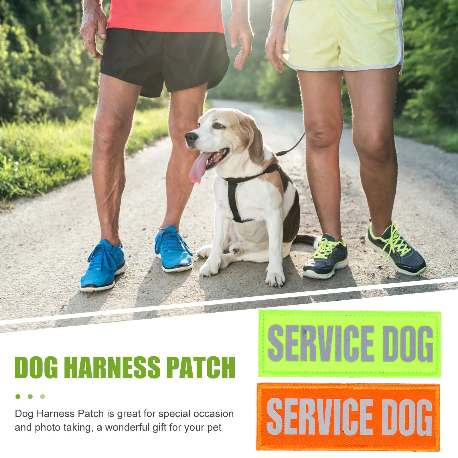 

4Pcs Service Dog Patches Reflective Dog Patch Tags Great Gift for Special Occasions Photo Taking Puppy Harness Patches