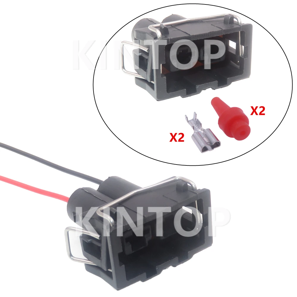 

1 Set 2 Pins 357 951 772 15363600 357951772 Automotive Sound Horn Connector with Wire Cable Auto AC Assembly Socket For VW