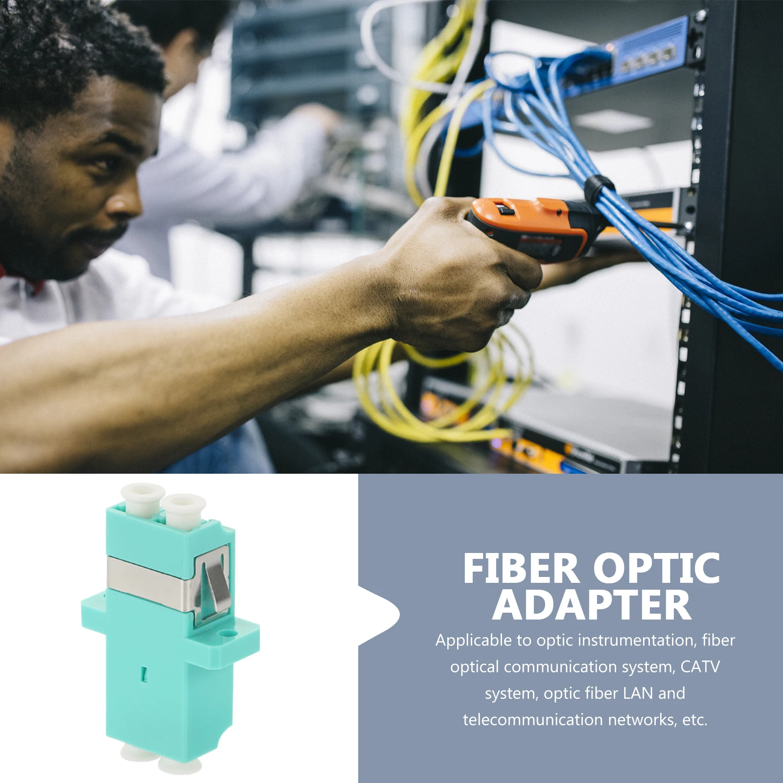 

LC Female to LC Female Duplex Fiber Optic Connector Coupler Adapter OM4 Low Loss Reusable Fiber Cable Connectors
