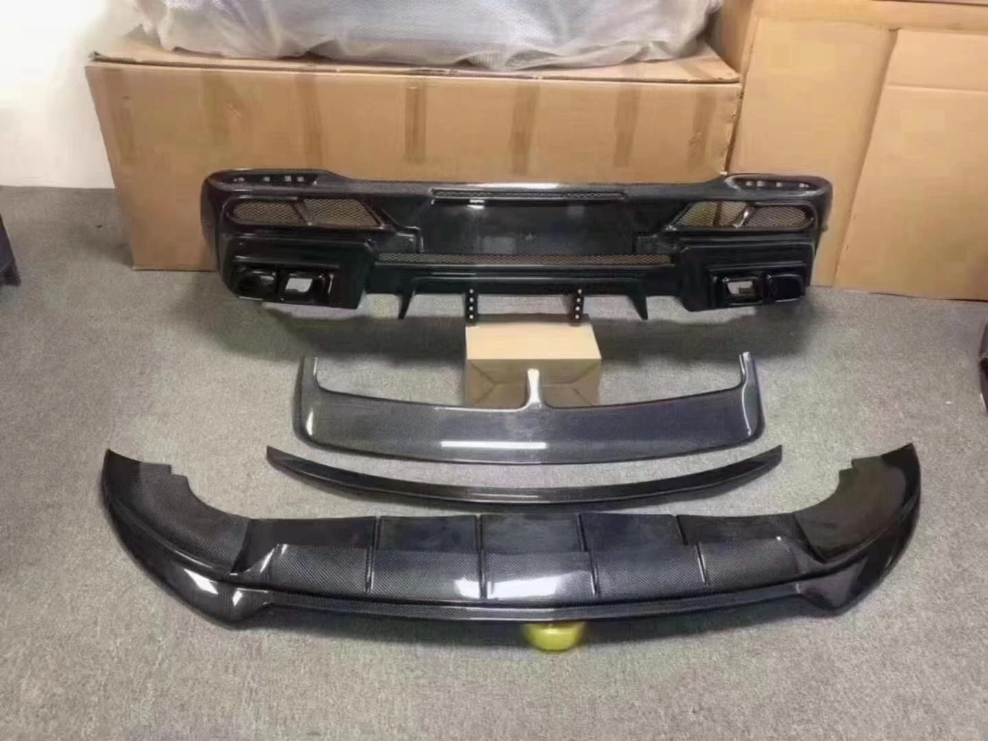 Real Carbon Fiber Fabric C167 Larte D Style Body Kit for Gle Class Coupe Front Rear Lip Diffuser Auto Parts 3