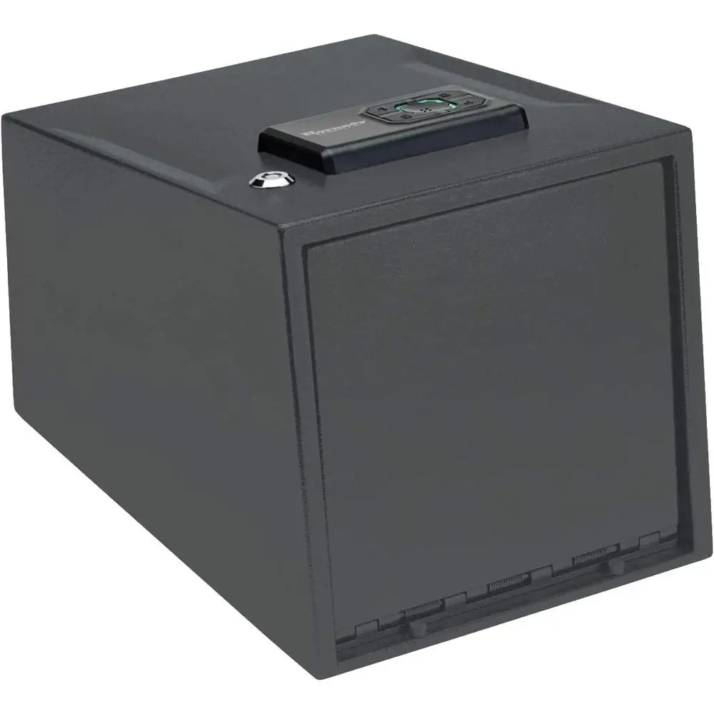 

Keypad Entry Handgun Safe: Secure Storage for Firearms and Valuables - 4-6 Digit Code, Interior Lighting, Backup Keys - Black, 1