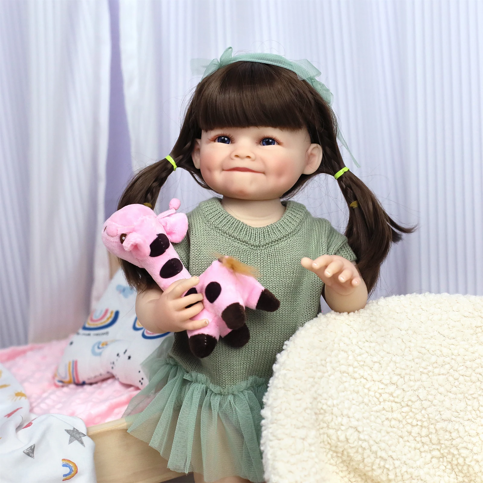 55CM Full Body Raya Zachte Siliconen Vinyl Reborn Peuter Meisje Levensechte 3D Huid Handgemaakte Kunst Pop Speelgoed voor Meisjes Kerstcadeaus