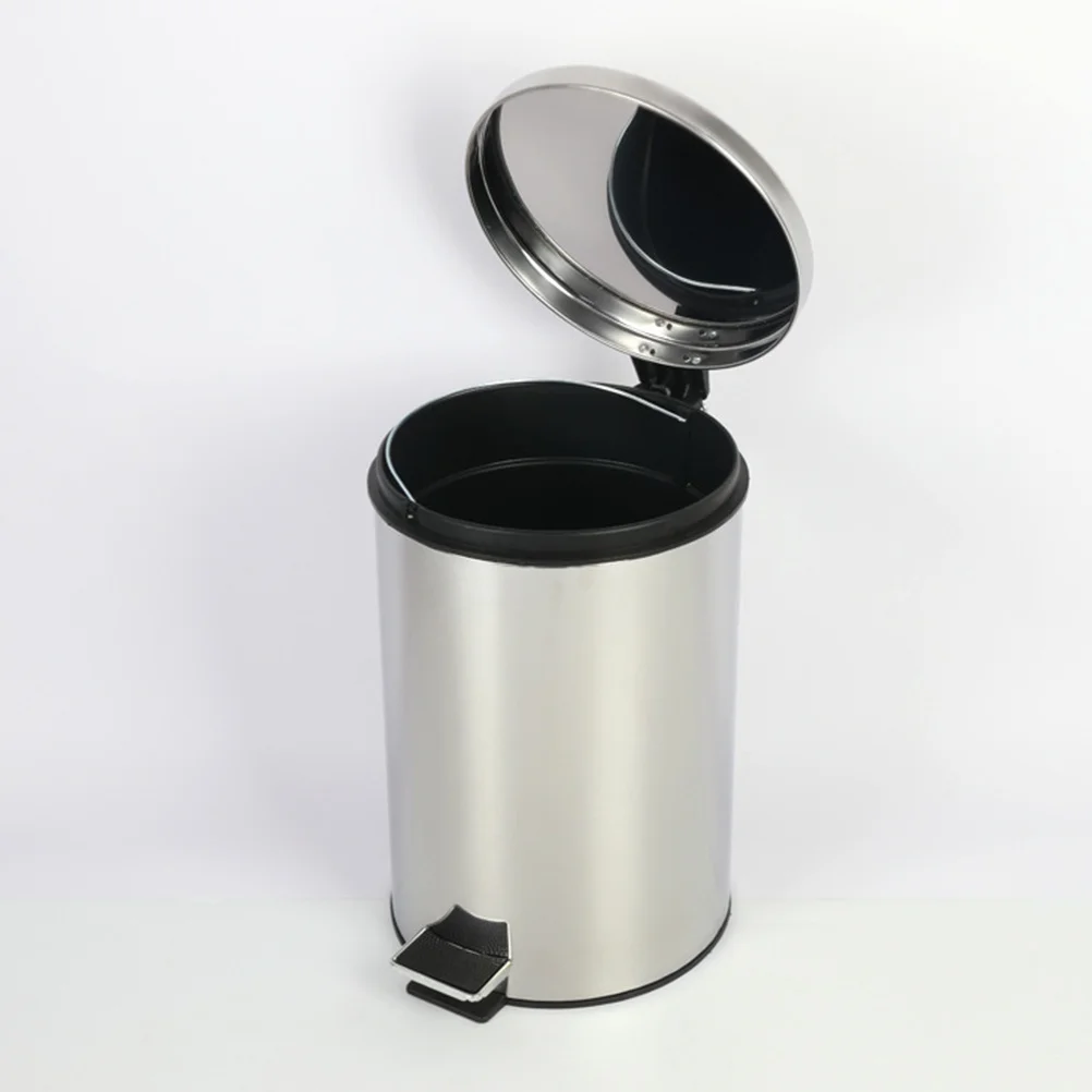 1pc 5L Step-On Mülleimer Edelstahl Große Kapazität Geruch-Abdichtung Ruhig Schließen Anti-Slip Basis abfall Bin Für Küche Badezimmer