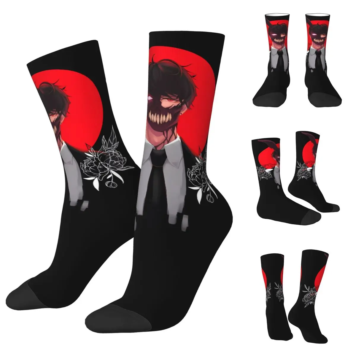 Corpse Husband Red cosy Unisex Socks,Windproof Happy 3D printing Socks,Street Style Crazy Sock