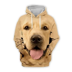 Animal Dog Golden Retriever 3D Print Hoodies For Men Clothes Cute Graphic Sweatshirts Casual Streetwear Women Pullover Tracksuit