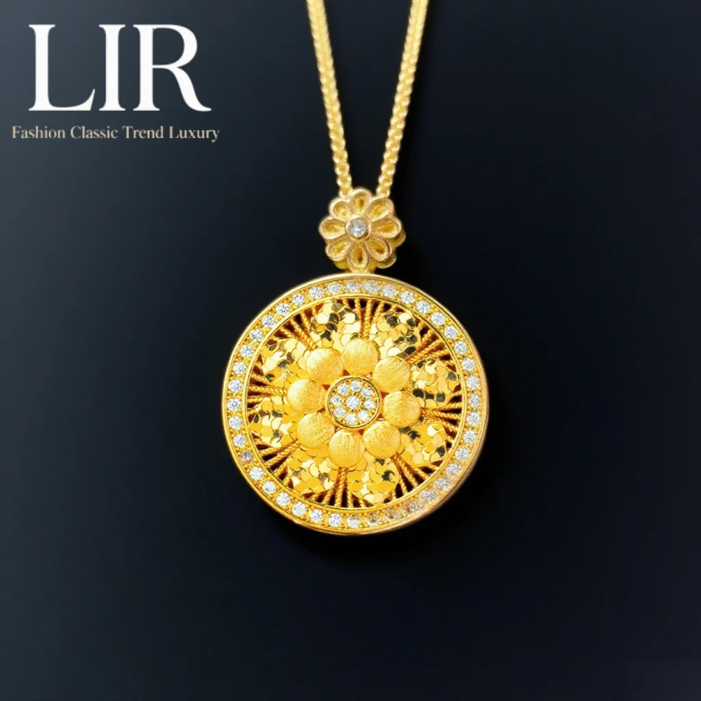 

LIR Zircon - Inlaid “Broken Ice” Necklace: Heavy - Duty “Blossoming Fortune” Pendant, Shiny Eye - Catcher,